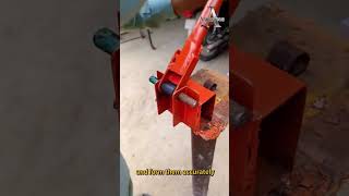 Rebar turns into a teardrop shape in seconds This construction site 'bending tool' holds a secret! 💡