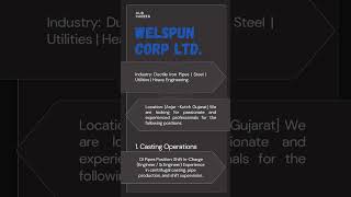 #jobdetails #hiringnow #job #career #jobopening #jobsearch #careerguide shalini_tanwar@welspun.com