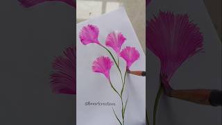Wow Art🤯! One stroke painting flowers (⁠ʘ⁠ᴗ⁠ʘ⁠✿⁠) #shorts #painting #onestrokeart #art #canvas #diy