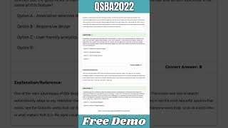 QSBA2022 Certification Exam Dumps - Renovated and Absolutely free