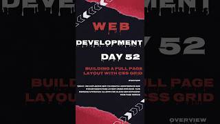 Day 52: Create a Full Page Layout with CSS Grid #cssday #viralshort