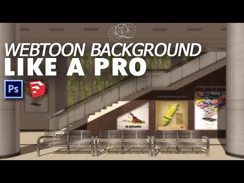 How to Make Webtoon Background Art Like a Pro! [Sketchup 3D & Photoshop] EASY Tutorial