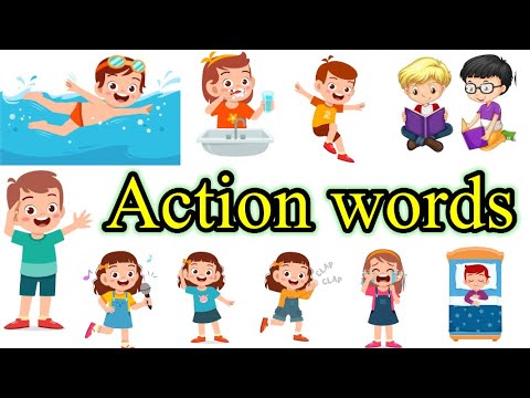 Simple Action words for kids / Learn action verbs/ Actions words in English with pictures