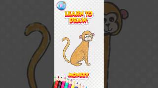 Draw & Paint a Monkey #kidsart #drawing #artandcraft #artforkids #howtodraw #artproject