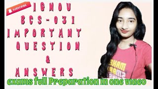 #IGNOU #BCS031 #TARGET_FOR_ALL_DEC _JANUARY_2022  #important topic with answers,notes. #arpitashilpi