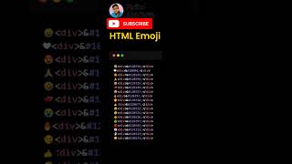 🆕 HTML Emojis ✨ Using HTML CSS JavaScript 🚀✨💡 #newshorts #webdevelopment #tipsandtricks #webdesign