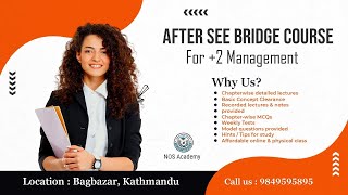 Bridge Course for +2 Science Entrance Preparation/PCL Nursing/CTEVT/HA/Pharmacy