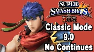 Super Smash Bros. For 3DS (Classic Mode 9.0 No Continues | Ike)