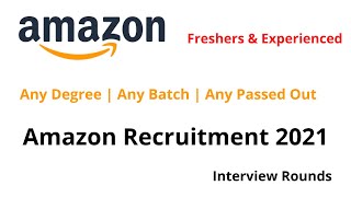 Amazon Recruitment 2021 | Amazon Work from Home Recruitment | Amazon WFH Job |  Freshers | TRMS