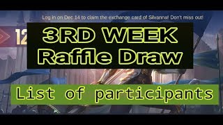 3RD WEEK RAFFLE DRAW : List of participants for the Mobile Legends diamonds giveaway