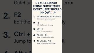 5 Excel Error-Fixing Shortcuts You Should Know! ❗🔧