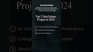 Top 3 Data Science Projects in 2024 👨‍💻 #shorts #datascience