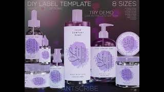 Combo: Customizable Body Product Label Template | Printable Dropper Label | Editable Beauty Labels