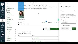 Canvas's built-in Accessibility Checker demo
