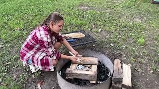 How to build a Log Cabin Campfire