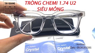 7 độ rưỡi cận ráp gọng Gentle Monster Southside N không bị lộ viền | Tròng chemi 1.74 U2 siêu Mỏng