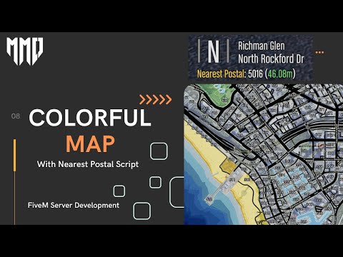 Colorful Map With POSTALS and Nearest Postal UI! | FiveM Resource