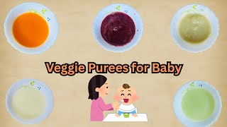 5 Vegetable Puree for 6 Months Baby | Stage1 Homemade Baby Food Recipes | Baby Food for 6-12 months