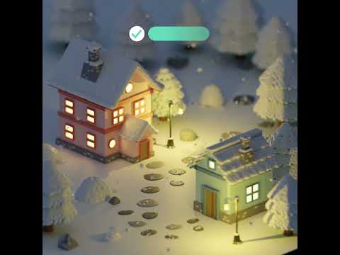 Snowy House Low Poly Blender  #blender3danimation #blender