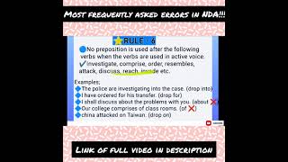 Most frequently asked error in NDA English (GAT) paper #nda2022 #ndaenglish #english #error #shorts