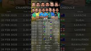 Champion Trophy 2025 Schedule