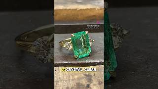 8.92tcw 18K Transparent Vivid Medium Green Emerald Cut Diamond 3 Stone Anniversary Engagement Ring