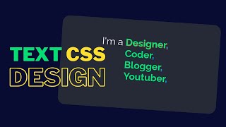 Let's make a COOL CSS Text Design with HTML5 and CSS || [No Javascript]  @TextDesign