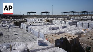 Israel shows what it claims is aid awaiting collection on Gaza-side of Kerem Shalom crossing