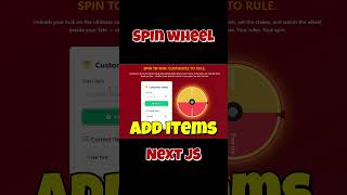 I Built a Custom Spin Wheel with Next.js – No Backend! 🚀