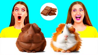 Real Food vs Chocolate Food Challenge | Kitchen Hacks and Tricks by Happy Funny