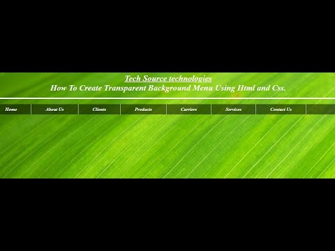 Transparent Menu In Html and Css | Html and Css Transparent Background Menu