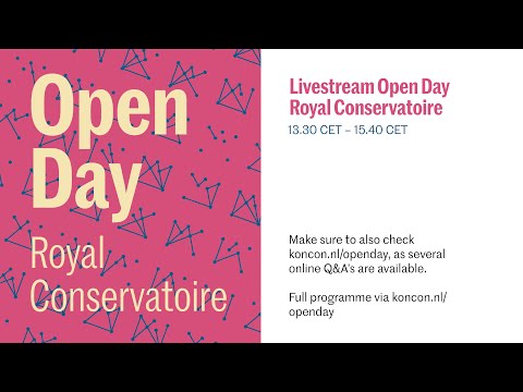 Livestream OPEN DAY Royal Conservatoire