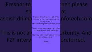 #job #qajob #qa