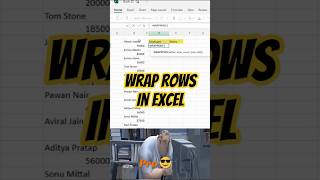 how to use wraprows formula #exceltips #exceltricks #exceltutorial #spreadsheet
