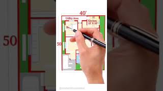 #shorts #40x50 #2000sqft #2bhk #modernhomedesign #40x50houseplan #floorplan #architecture