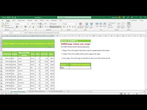 SUMIF Formula in excel #exceltutorial #excelforbeginners