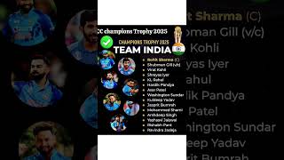 ICC champions Trophy 2025 India Team Squad #cricket #championstrophy2025 #championstrophy