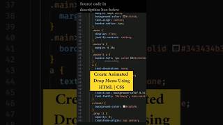 Create Animated Drop Menu Using HTML | CSS