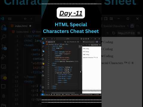 The Hidden Power of Html Special Characters Revealed #ytshorts #shorts #html5 #webdevelopment