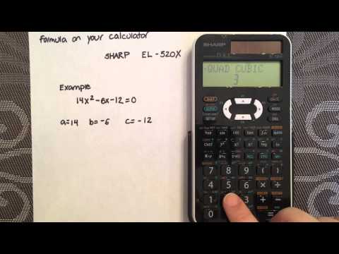 Solving a quadratic using the quadratic formula and your calculator (Sharp EL-520X)