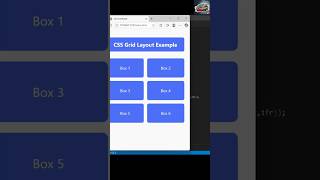 Responsive CSS Grid Layout with Colorful Boxes 💡#shorts