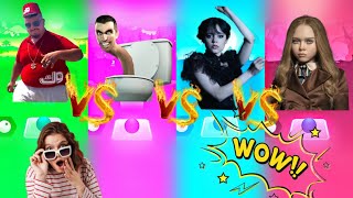 WEDNESDAY  🆚 SKIBIDI TOILET  🆚 SKIBIDI DOP  🆚 M3GAN | Tiles Hop EDM Rush!