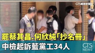 罷蔡其昌.何欣純「抄黨員名冊」　中檢起訴藍黨工34人｜華視新聞 20250627 @CtsTw