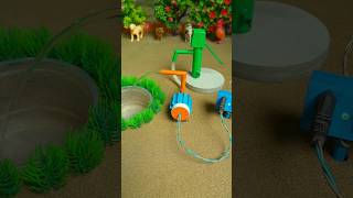 Mini hand pump project water with supply motor eating donkey cow farm #waterpump #shorts #399