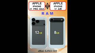 Apple Iphone 17 Pro Max Vs Apple Iphone 17 Air Comparison & Price in Pakistan India & Bangladesh