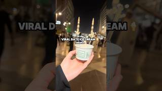 Trying the viral 'Ajwa Ice Cream' in Medina 🕌 #madina #masjidnabawi #food