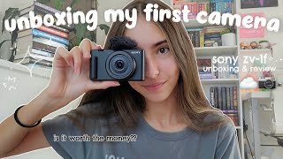 unboxing & reviewing my first camera (｡•̀ᴗ-)✧☁️ sony zv-1f (test shots, pros/cons, accessories, etc)
