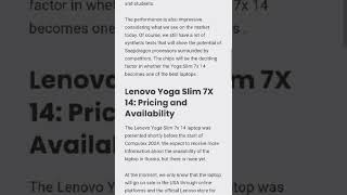 Lenovo Yoga Slim 7x 14 preview  #tech #tabs9ultra #smartphone #gaming #computer #tabs8ultra #windows