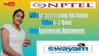 NPTEL Programming In Java Week-7 Quiz Assignment Answers 2023 ||NPTEL ||#Learnwithsupriya