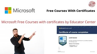 Microsoft Free Courses with Certificates || Free Courses And Trainings By Microsoft Educator Center